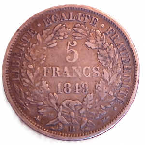 5 francs argent Cérès 1849 BB